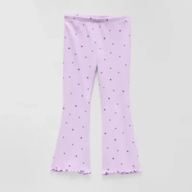 Okie Dokie Rib Toddler & Little Girls Knit Flare Full Length Leggings