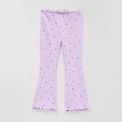 Okie Dokie Rib Toddler & Little Girls Knit Flare Full Length Leggings