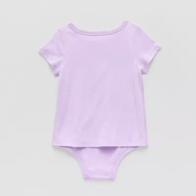 Okie Dokie Toddler Girls Bodysuit Closure Adaptive Round Neck Short Sleeve