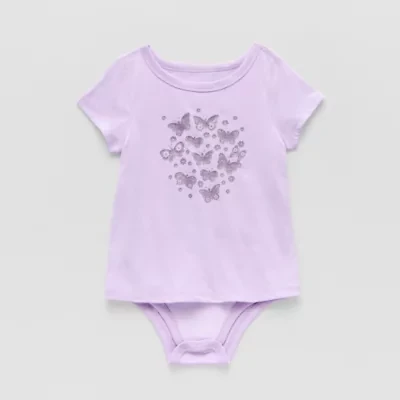 Okie Dokie Toddler Girls Adaptive Round Neck Short Sleeve Bodysuit