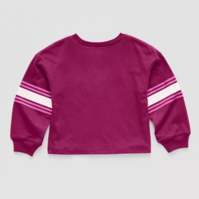 Okie Dokie Active Toddler & Little Girls Round Neck Long Sleeve Graphic T-Shirt