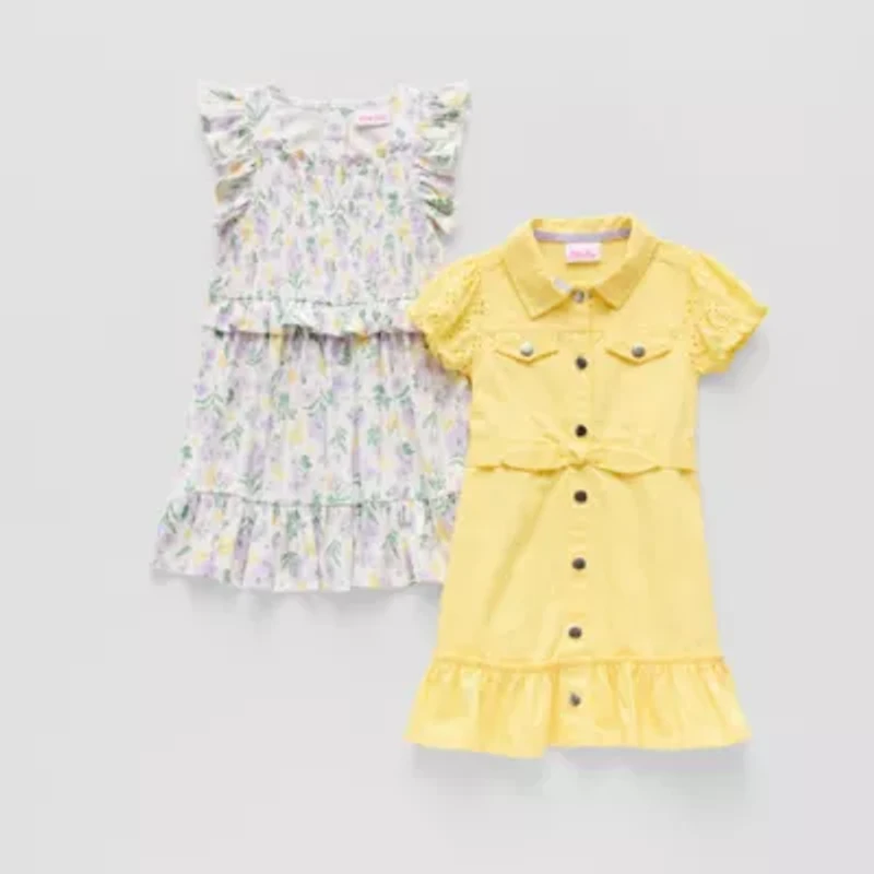 Little Lass Toddler Girls 2-pc. Short Sleeve Puffed A-Line Dress