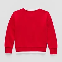 Thereabouts Little & Big Kid Girls V Neck Fleece Long Sleeve Sweatshirt