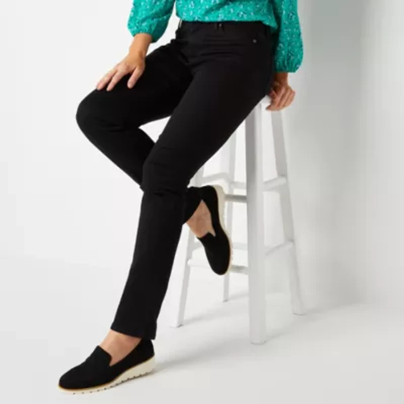 St. John's Bay Womens Tall Mid Rise Stretch Fabric Straight Leg Jean