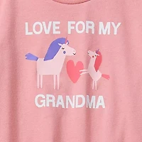 Okie Dokie Toddler & Little Girls Round Neck Short Sleeve Regular Fit Graphic T-Shirt