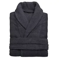 Linum Home Textiles Herringbone Weave Bathrobe Unisex Adult Long Sleeve Length Robe
