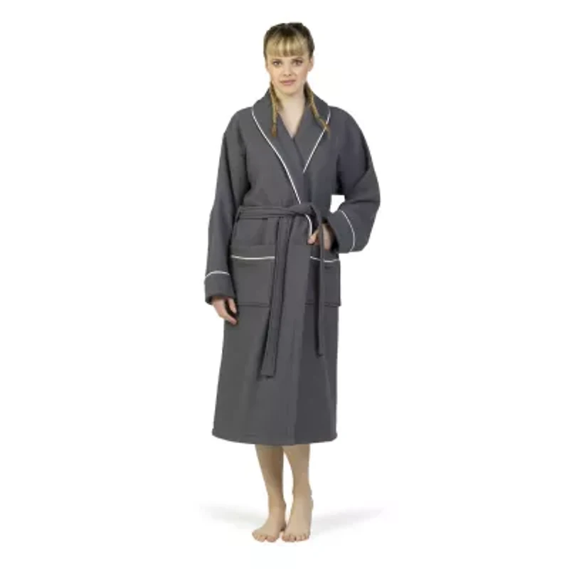 Linum Home Textiles Waffle Terry Bathrobe Unisex Adult Long Sleeve Length Robe