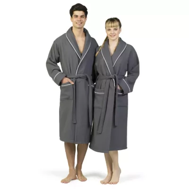 Linum Home Textiles Waffle Terry Bathrobe Unisex Adult Long Sleeve Length Robe