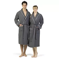 Linum Home Textiles Waffle Terry Bathrobe Unisex Adult Long Sleeve Length Robe
