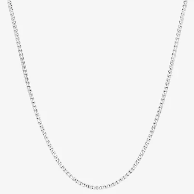 Womens White Diamond 14K Gold 16 Inch Tennis Necklace