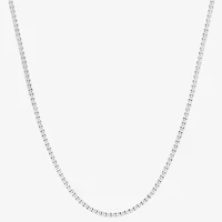 Womens White Diamond 14K Gold 16 Inch Tennis Necklace