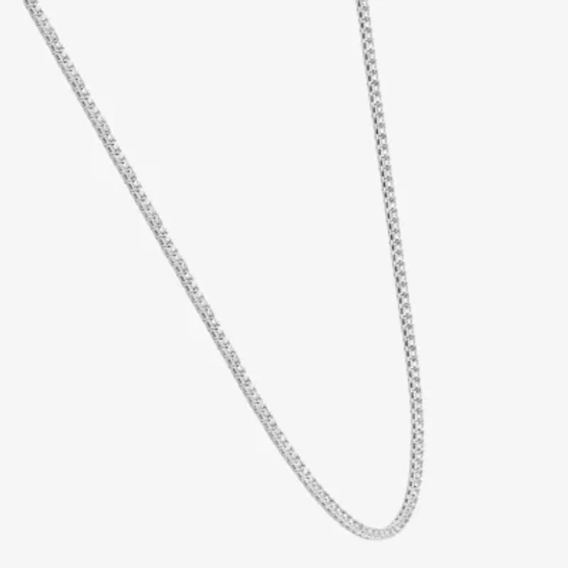 Womens White Diamond 14K Gold 16 Inch Tennis Necklace