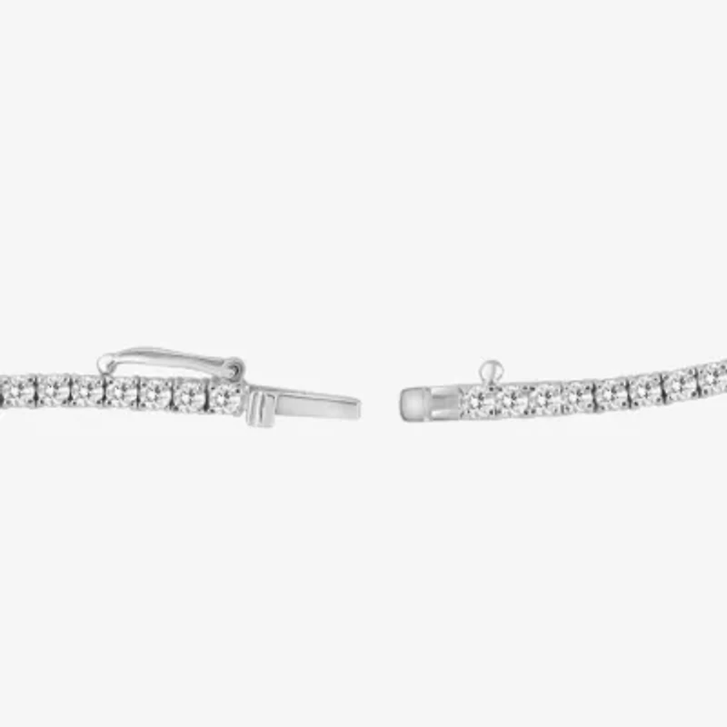 Womens White Diamond 14K Gold 16 Inch Tennis Necklace