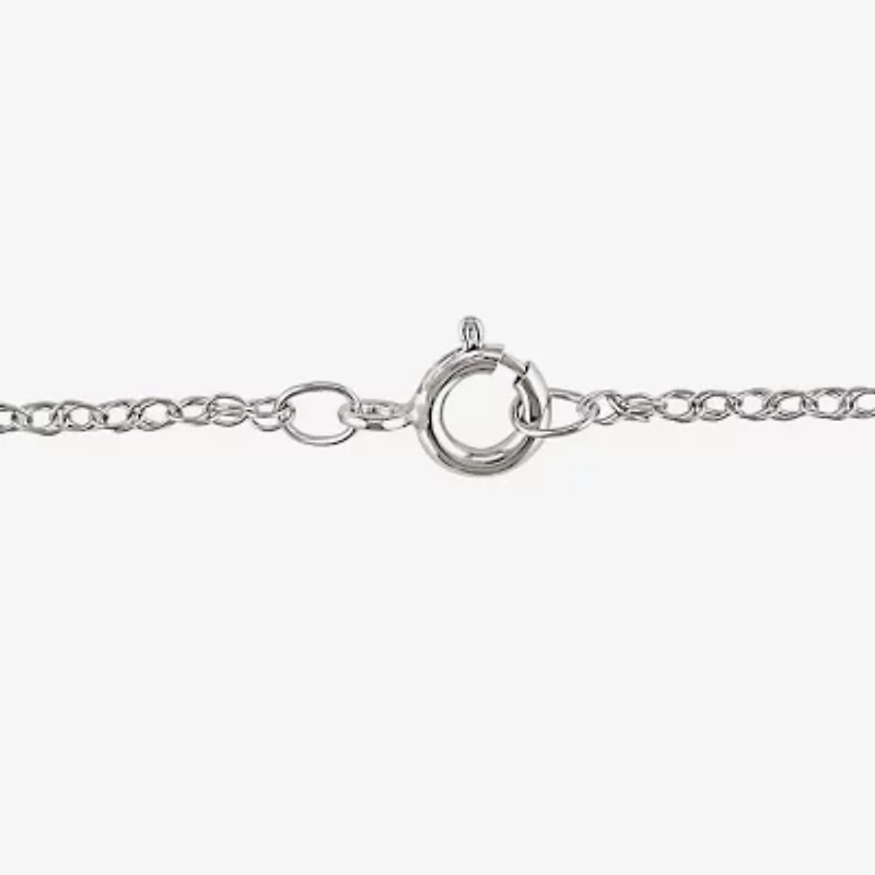 Womens 2 CT. Lab Grown White Diamond 14K Gold Oval 18 Inch Pendant Necklace