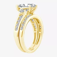 (F / Vs2) Womens 3 CT. T.W. Lab Grown White Diamond 14K Gold Marquise Side Stone Bridal Set