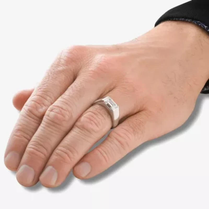 (F-G /Vs1-Vs2) Mens 3 CT. Lab Grown White Diamond 14K Gold Solitaire Engagement Ring