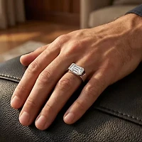 (F-G /Vs1-Vs2) Mens 3 CT. Lab Grown White Diamond 14K Gold Solitaire Engagement Ring