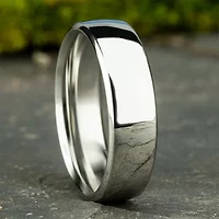 Mens Comfort Fit 6.5mm Polished Cobalt Wedding Band