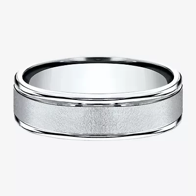 Mens 10K White Gold 6mm Band