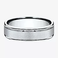 Mens 10K White Gold 6mm Band
