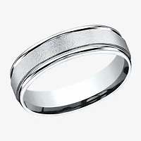 Mens 10K White Gold 6mm Band