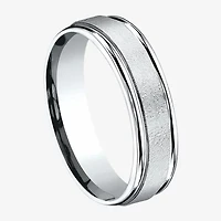 Mens 10K White Gold 6mm Band