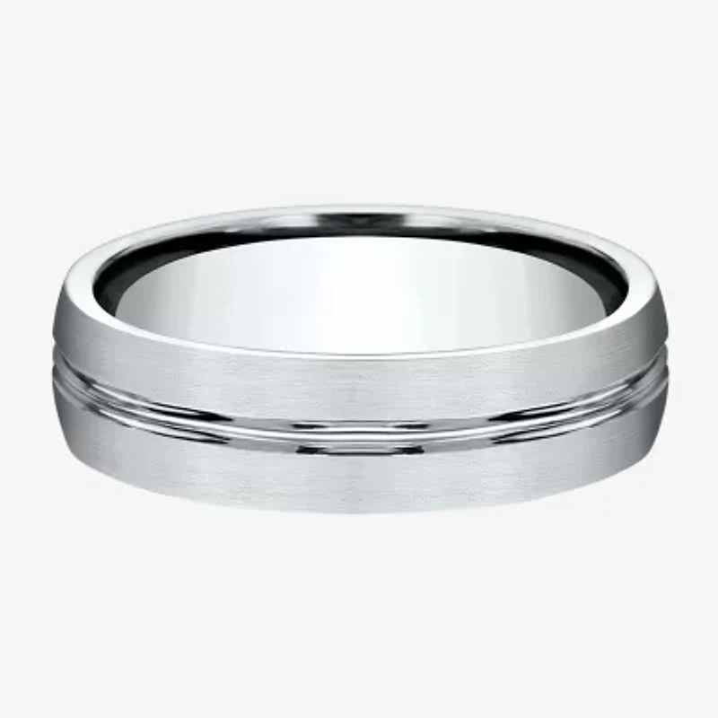 Mens 10K White Gold 6mm Band