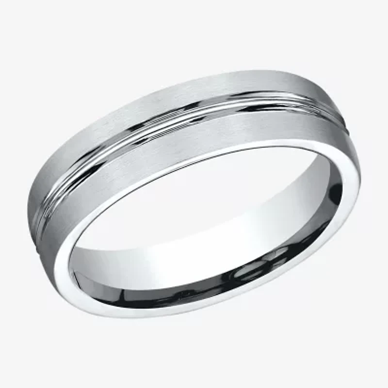 Mens 10K White Gold 6mm Band