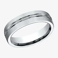 Mens 10K White Gold 6mm Band