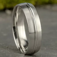Mens 10K White Gold 6mm Band