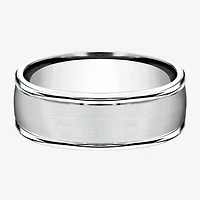 Mens 10K White Gold 8mm Band