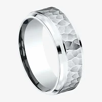 Mens 10K White Gold 8mm Band