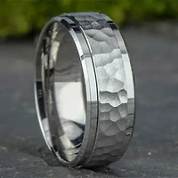 Mens 10K White Gold 8mm Band