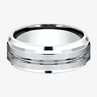 Mens 10K White Gold 8mm Band