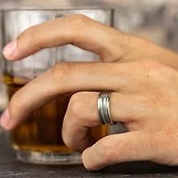 Mens 10K White Gold 8mm Band