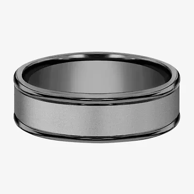 Mens 7mm Tantalum Dark Grey Powder Coated Wedding Band