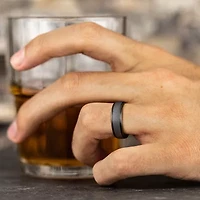 Mens 7mm Tantalum Dark Grey Powder Coated Wedding Band