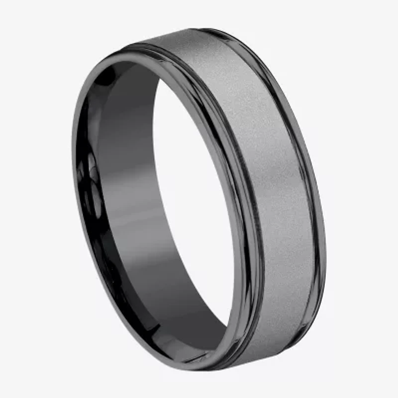 Mens 7mm Tantalum Dark Grey Powder Coated Wedding Band