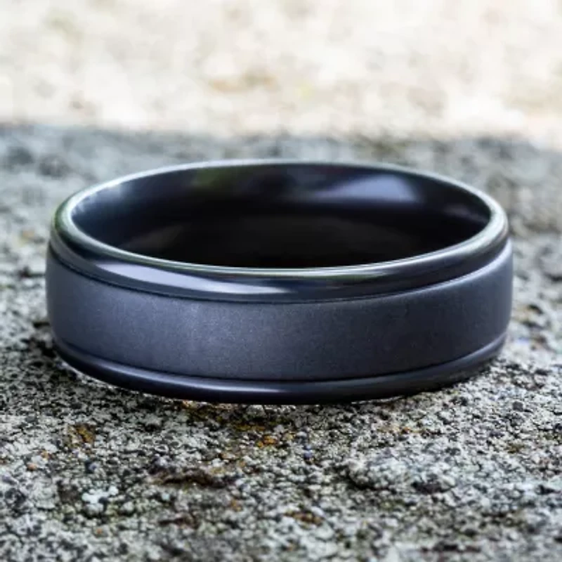 Mens 7mm Tantalum Dark Grey Powder Coated Wedding Band