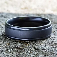 Mens 7mm Tantalum Dark Grey Powder Coated Wedding Band