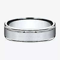 Mens Platinum 6mm Comfort-Fit Wedding Band