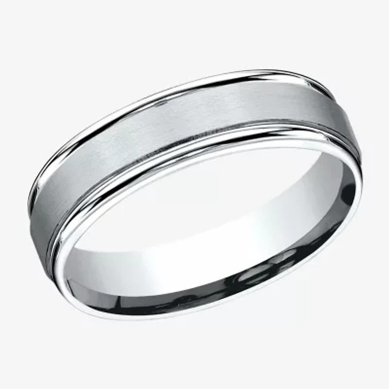Mens Platinum 6mm Comfort-Fit Wedding Band