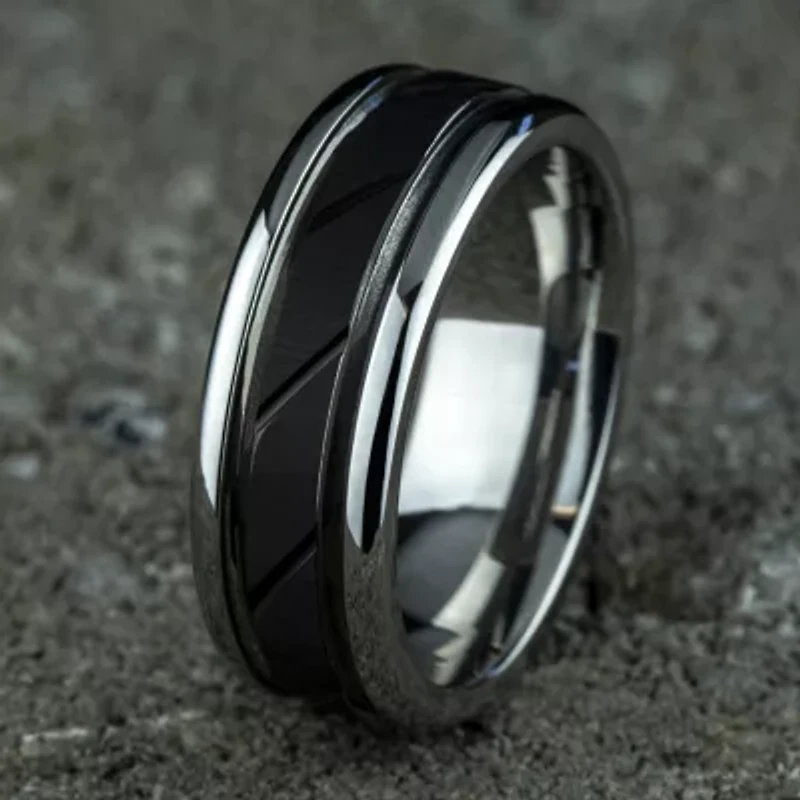 Mens 8MM Cobalt Wedding Band