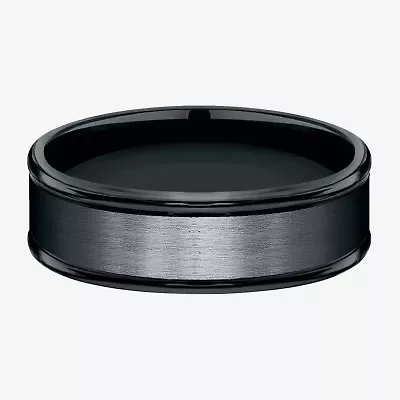 Mens Comfort Fit 7mm Black Cobalt Wedding Band