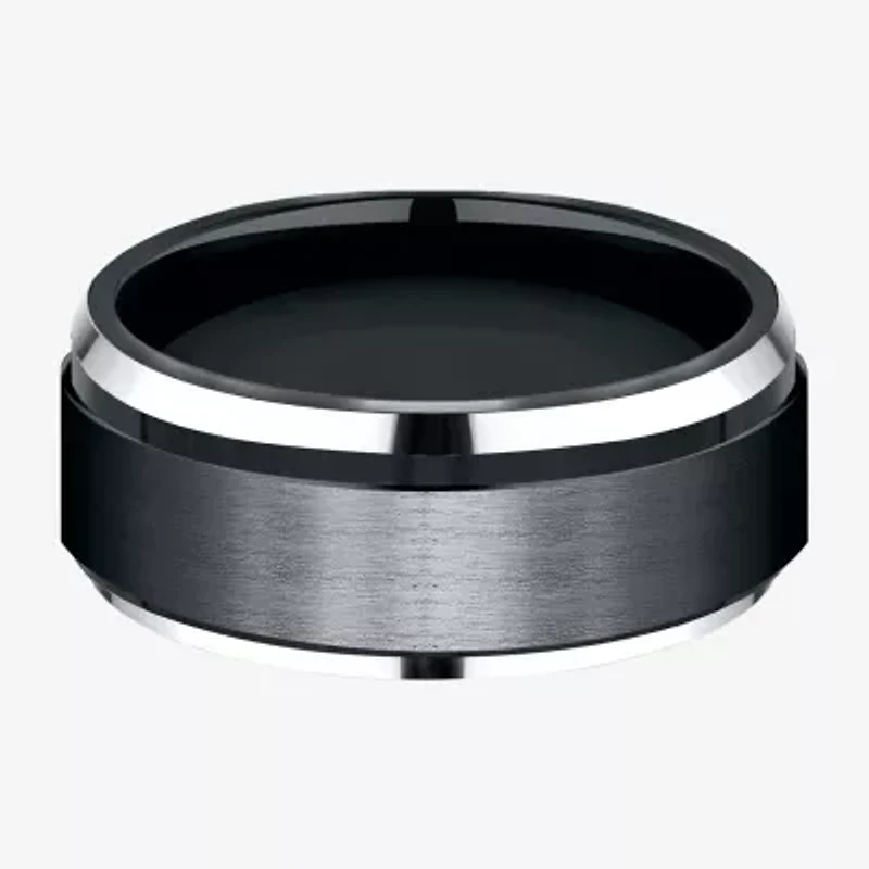 Mens 9mm Black Cobalt Wedding Band