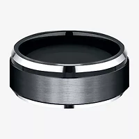 Mens 9mm Black Cobalt Wedding Band