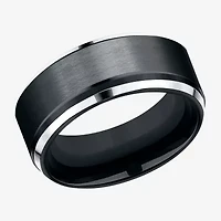 Mens 9mm Black Cobalt Wedding Band