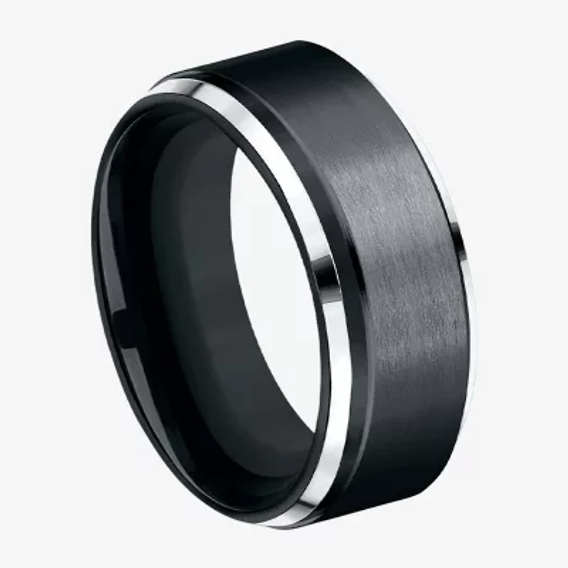 Mens 9mm Black Cobalt Wedding Band