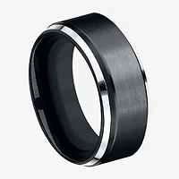 Mens 9mm Black Cobalt Wedding Band