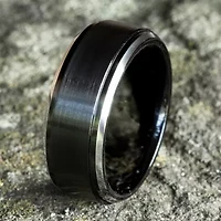 Mens 9mm Black Cobalt Wedding Band